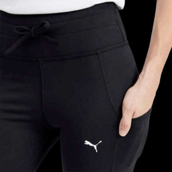 PUMA Womens Midweight Drawstring Jogger Leggings Side Pocket Black - Picture 4 of 9